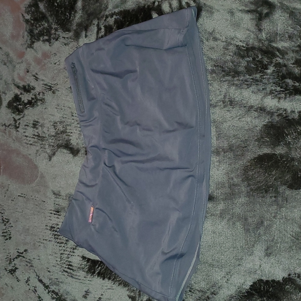Spandex, swim skirt.